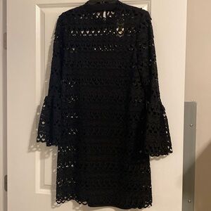 Black Lace Over Dress with Bell Sleeves